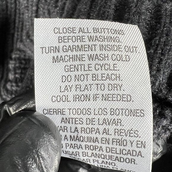 Vintage Shawl Collar Cardigan Mens L Cable Knit Gray Pockets Fisherman Sweater - Picture 15 of 16